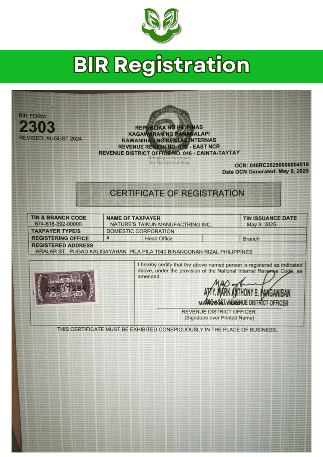 BIR Registration