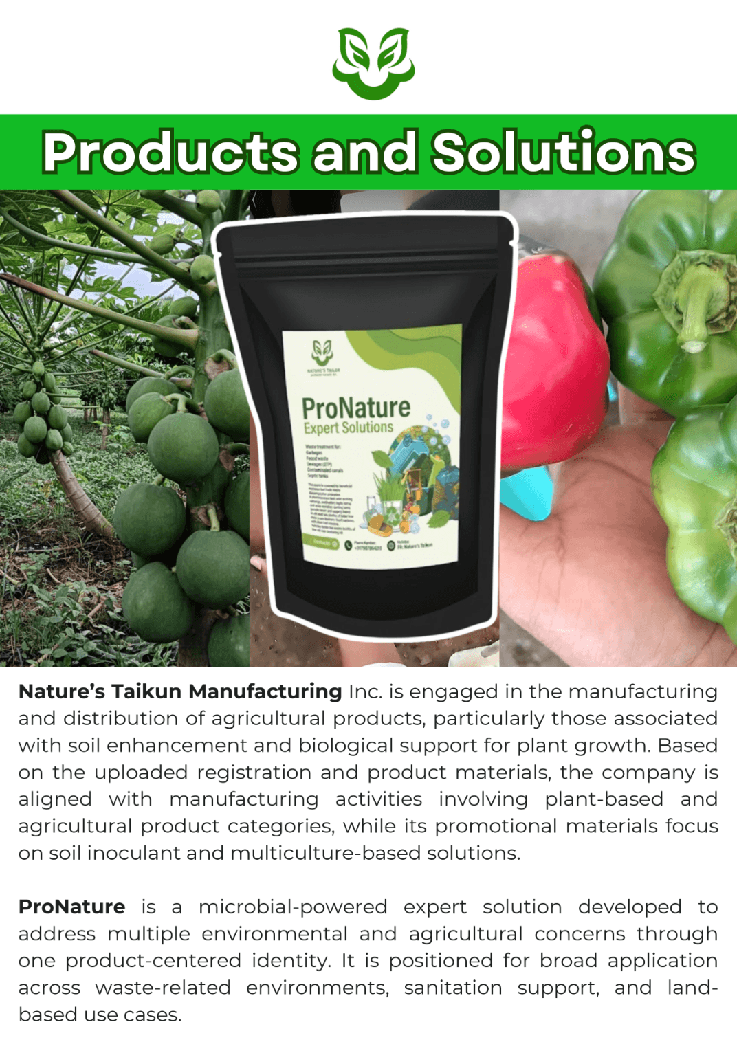ProNature product presentation